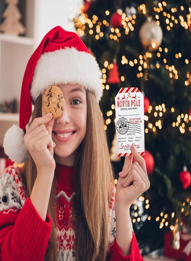 SEBMNOO North Pole Christmas Gift Tags from Santa for Women Men Kids Presents Decorations, Christmas Wrapping Paper Sticker Tag for Xmas Gifts, Christmas Party Favors Labels, Treat Cookie Decor, Envelopes - Image 2